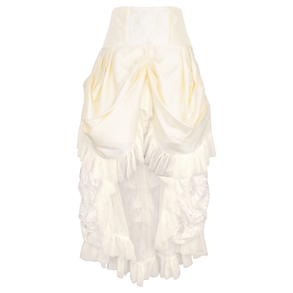 Attitude Corsets - Briallan Victorian Langer Rock - Elfenbeinfarben